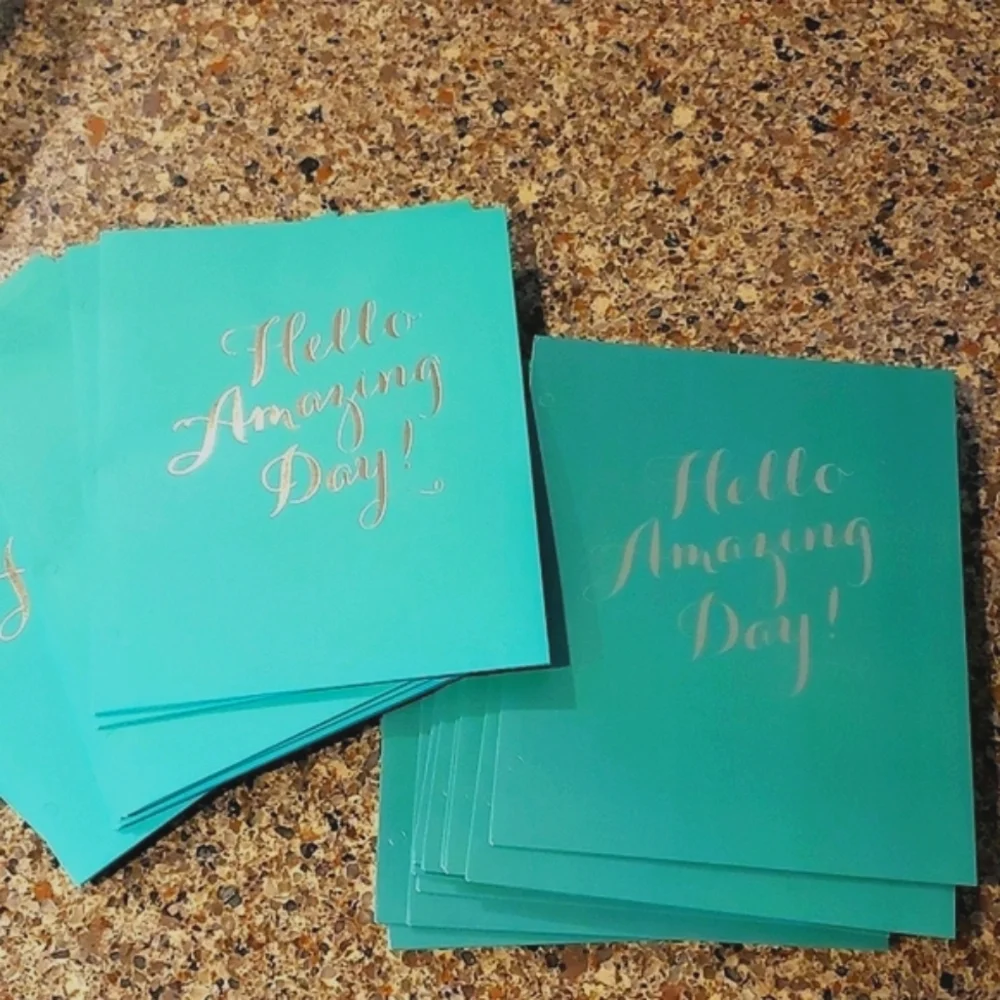 28 HELLO AMAZING DAY SCHOOL FOLDERS GREEN SILVER GOLD Pink Light Design Crafts